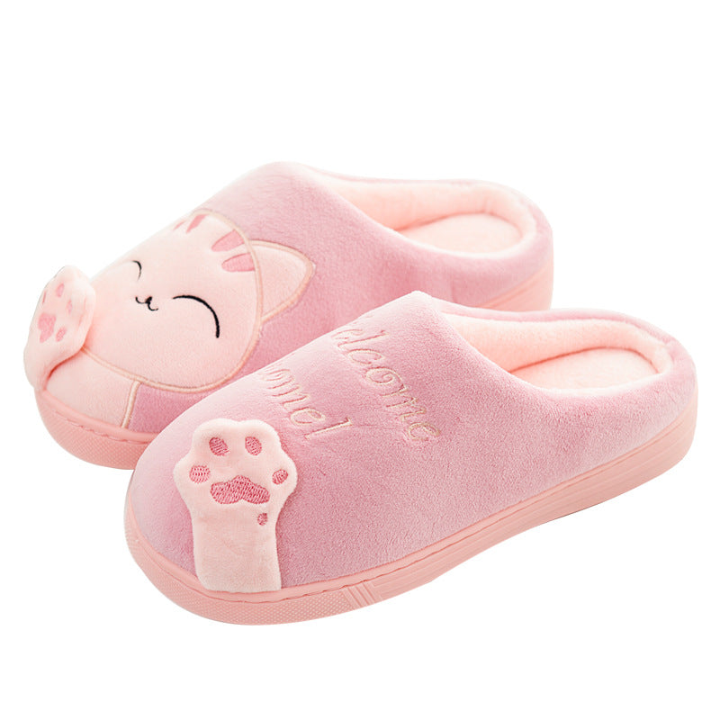 Wholesale Cotton Slippers with Cute Cartoon Plus Velvet Non-slip Fur Slippers